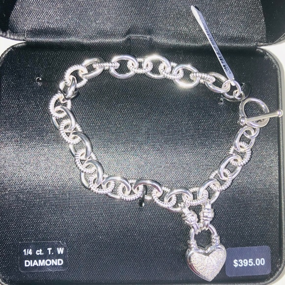 NIB LOVE!!! Genuine Diamond 925 Bracelet. B2 - Picture 9 of 9